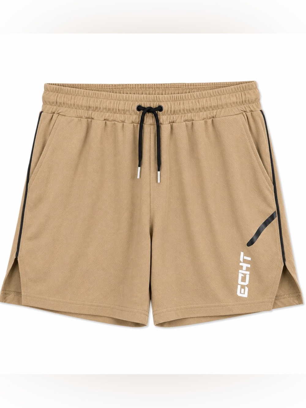 ECHT Men’s Performance Athletic Shorts Tan‎ Black Size Medium